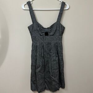 Trina Turk - Grey Chambray Linen Bow Dress Sz 0